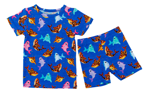 Birdie Bean Short Sleeve w/ Shorts 2 Piece PJ Set - Bruce - Let Them Be Little, A Baby & Children's Clothing Boutique