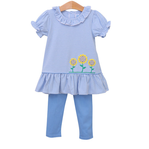 Trotter Street Kids Short Sleeve Pants Set - Sunflower