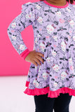 Birdie Bean Long Sleeve Peplum w/ Leggings Birdie Set - Carrie (Glow in the Dark)