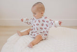 Little Joy Co. French Terry Bamboo Bubble Romper - Football