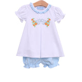 Trotter Street Kids Bloomer Set - Pumpkin Embroidery