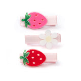 Lilies & Roses Alligator Clip - Strawberry Daisy Pink and Red