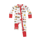 Angel Dear 2 Way Zipper Romper - Happy Tractors