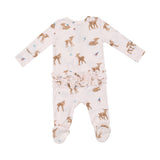 Angel Dear 2 Way Ruffle Zipper Footie - Soft Deer