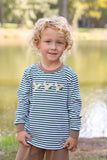 Trotter Street Kids Long Sleeve Applique Tee - Mallard