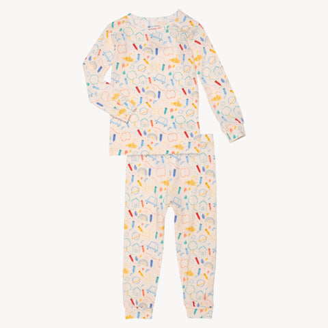 Magnetic Me Modal Long Sleeve No Drama Toddler Pajama Set - Doodle Pop