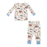 Angel Dear Long Sleeve Loungewear Set - Hay Farmer Blue