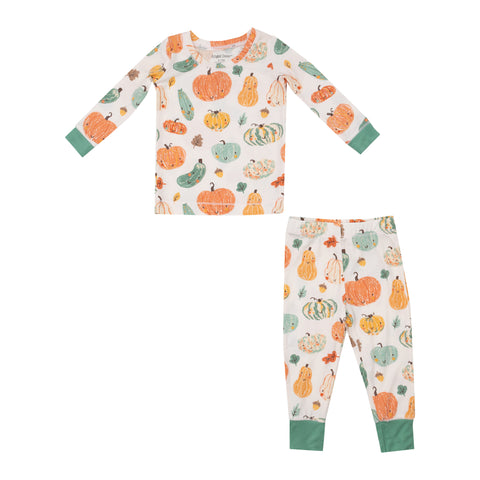 Angel Dear Long Sleeve Loungewear Set - Crayon Pumpkins