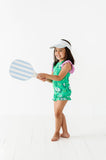 KiKi + Lulu Short Ruffle Sleeve 2 Piece PJ Set w/ Ruffle Shorts - Pickleball