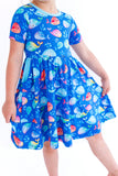 Birdie Bean Short Sleeve Birdie Dress - Moby - Let Them Be Little, A Baby & Children's Clothing Boutique