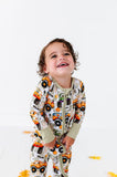 Kiki + Lulu Zip Romper w/ Convertible Foot - Wheelie Spooky