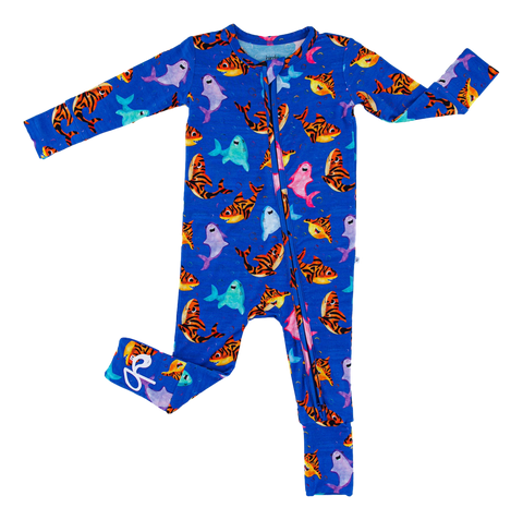 Birdie Bean Zip Romper w/ Convertible Foot - Bruce - Let Them Be Little, A Baby & Children's Clothing Boutique