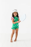 KiKi + Lulu Short Ruffle Sleeve 2 Piece PJ Set w/ Ruffle Shorts - Pickleball