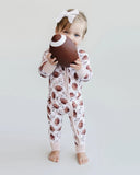 Lucky Panda Kids Zip Romper - Game Day