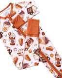 Lucky Panda Kids Zip Romper - Pumpkin Spice