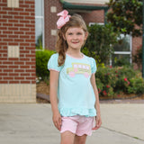 Trotter Street Kids Ruffle Shorts Set - Bus