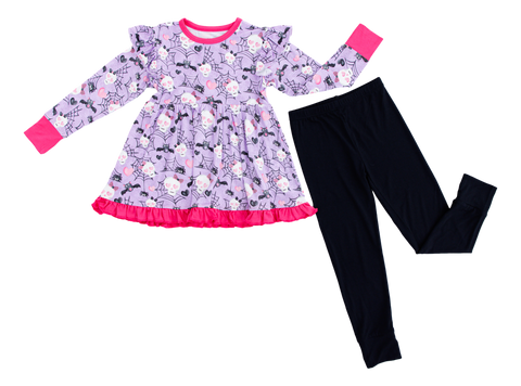 Birdie Bean Long Sleeve Peplum w/ Leggings Birdie Set - Carrie (Glow in the Dark)