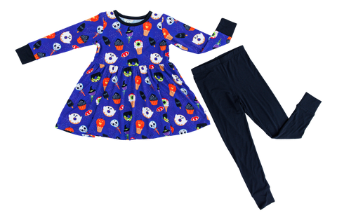 Birdie Bean Long Sleeve Peplum w/ Leggings Birdie Set - Salem