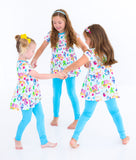 Birdie Bean Peplum w/ Leggings Birdie Set - Care Bears™ Back to School (White)