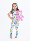 Birdie Bean Short Sleeve w/ Pants 2 Piece PJ Set - Care Bears™ Back to School (White)