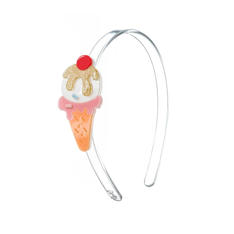 Lilies & Roses Headband - Ice Cream Glitter Gold