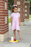 Trotter Street Kids Peter Pan Collar Applique Dress - School Supplies