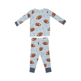 Angel Dear Long Sleeve Loungewear Set - Footballs Blue