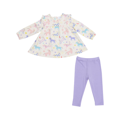 Angel Dear Ruffle Tunic & Legging Set - Fun Unicorns *Backordered*