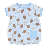 Magnolia Baby Printed Short Sleeve Bubble - Kick Off! Light Blue