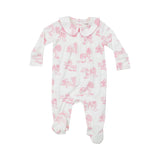 Angel Dear 2 Way Zipper Footie - Farm Toile Pink