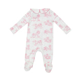 Angel Dear 2 Way Zipper Footie - Farm Toile Pink