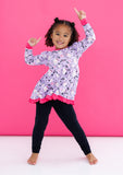 Birdie Bean Long Sleeve Peplum w/ Leggings Birdie Set - Carrie (Glow in the Dark)