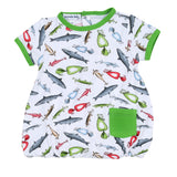 Magnolia Baby Bamboo Blend Short Sleeve Bubble - Good Catch - Let Them Be Little, A Baby & Children's Clothing Boutique