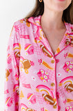 Kiki + Lulu Women's Long Sleeve Luxe Loungewear - On Game Days We Wear Pink