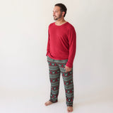 Posh Peanut Men's Long Sleeve Loungewear - Holiday Fair Isle Waffle