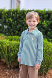 Trotter Street Kids Long Sleeve Applique Polo Shirt - Mallard