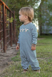 Trotter Street Kids Long Sleeve Applique Romper - Mallard