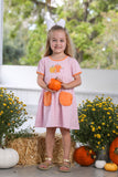 Trotter Street Kids Short Sleeve Pocket Dress - Pumpkin Patch