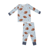 Angel Dear Long Sleeve Loungewear Set - Footballs Blue