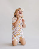 Lucky Panda Kids Two Piece Shorts Set - Pink Smiley - Let Them Be Little, A Baby & Children's Clothing Boutique