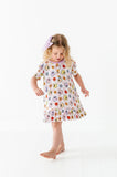 Kiki + Lulu Short Sleeve Toddler Gown - Smiley Daze