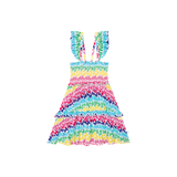 Posh Peanut Smocked Flutter Sleeve Babydoll Dress - Rainbow Butterfly - Let Them Be Little, A Baby & Children's Clothing Boutique