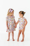 Kiki + Lulu Short Sleeve Toddler Gown - Smiley Daze