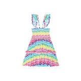 Posh Peanut Smocked Flutter Sleeve Babydoll Dress - Rainbow Butterfly - Let Them Be Little, A Baby & Children's Clothing Boutique