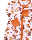 Lucky Panda Kids Zip Romper - Pumpkin Spice