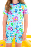 Birdie Bean Short Sleeve & Shorts PJ Set - Care Bears Back to School (Blue)