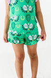 KiKi + Lulu Short Ruffle Sleeve 2 Piece PJ Set w/ Ruffle Shorts - Pickleball