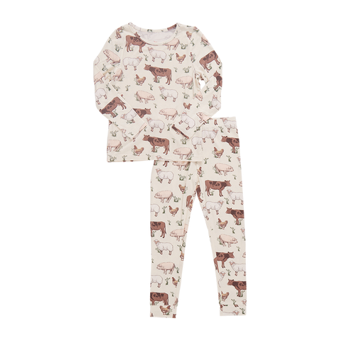 Pink Chicken Bamboo PJ Set - Farm Life