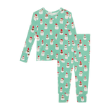 Posh Peanut Basic Long Sleeve Pajamas - Santa Medley