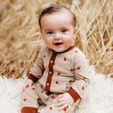 City Mouse Raglan Long Leg Romper - Pecan Acorn - Let Them Be Little, A Baby & Children's Clothing Boutique